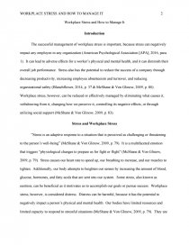 stress in the workplace essay