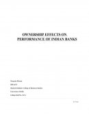 Ownership Effects on Performance of Indian Banks