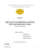 Importing Gold of Vietnam from 2012 to 2016