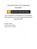 Transportation Is a Critical Link in the Overall Supply Chain. Do You Agree That It Can Be Viewed as the Glue That Helps to Hold the Supply Chain Together?