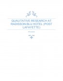 Qualitative Research at Radisson Blu Hotel (post Lafayette)