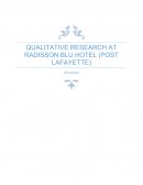 Qualitative Research at Radisson Blu Hotel (post Lafayette)