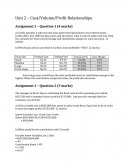 Cost/volume/profit Relationships