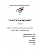Swot, Tows, Internal & External Evaluation of Fashion and Apparel Companies