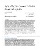 Role of Iot in Express Delivery Services Logistics