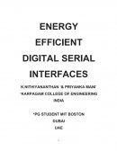 Energy Efficient - Digital Serial Interfaces