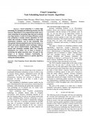 Cloud Computing - Task Scheduling Based on Genetic Algorithms