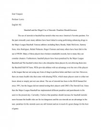 steroids in baseball essay