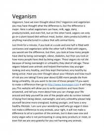 should i write my college essay on veganism