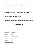 Compare and Contrast of Two Scientific Advances - Plants Interact with Others to Help Them Grow