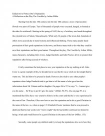 the crucible reputation essay