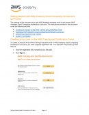 Getting Started with Aws Academy Cloud Computing Architecture Curriculum