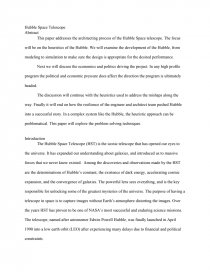 Hubble Space Telescope Research Paper