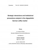 Strategic Interactions and Institutional Precautions Analysis in the Oligopolistic German Coffee Market