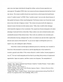 The Japan Comfort Women Disappointment Research Paper