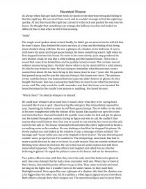 haunted house essay 100 words