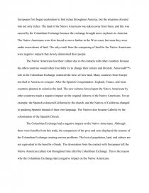columbian exchange essay outline