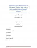 Opportunities and Risks Encountered by International Companies When They Use Social Media as a Strategic Marketing Instrument