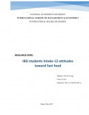 Ibd Students Intake 12 Attitudes Toward Fast Food