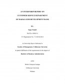 An Internship Report on Customer Service Department of Mahalaxmi Development Bank