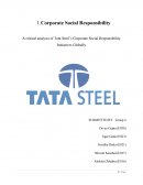 A Critical Analysis of Tata Steel’s Corporate Social Responsibility Initiatives Globally