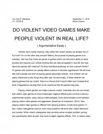 do video games cause violent behavior essay