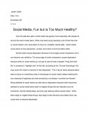 Social Media, Fun but Is Too Much Healthy?