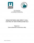 Grain Refining and Direct Chill Casting of Non Ferrous Metals