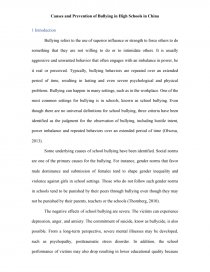 the causes of bullying behavior essay