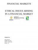 Ethical Issues Arising in a Financial Market
