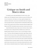 Critique on Smith and Marx’s Ideas