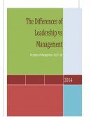 The Differences of Leadership Vs Management