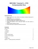 Mec208: Tutorial 6 – Cfd Compressible Flow