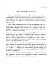 paragraph about transportation