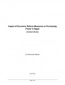 Impact of Economic Reform Measures on Purchasing Power in Egypt